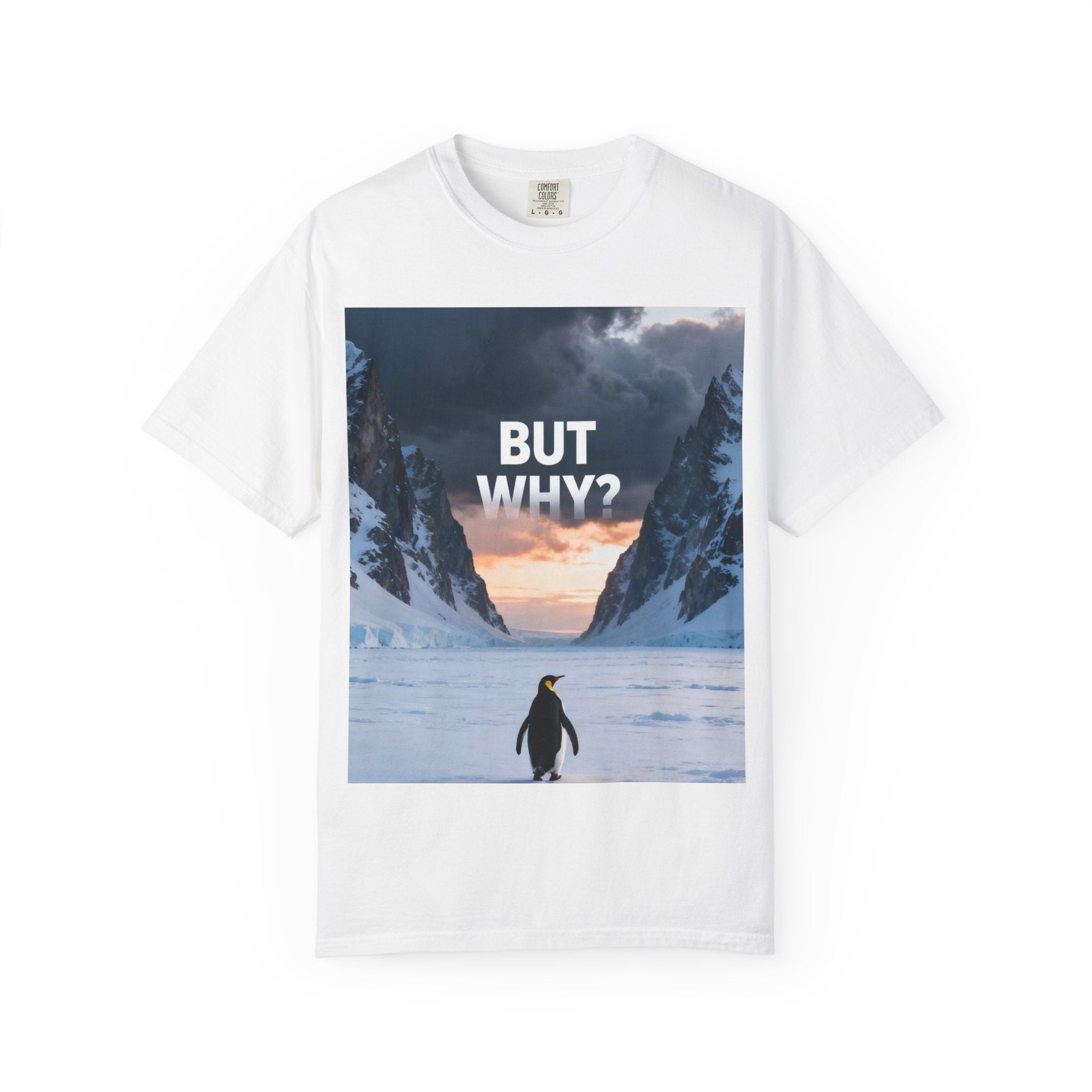 But Why? Penguin Graphic T-Shirt — Adventure Quote Tee